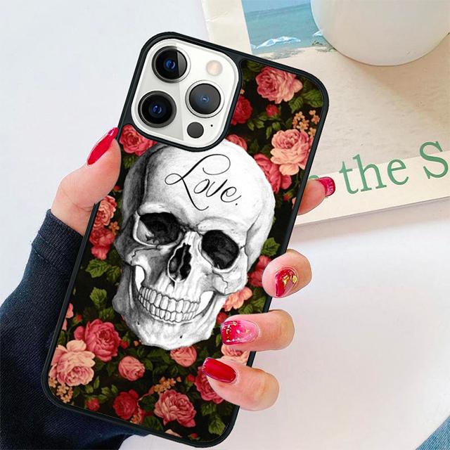 Skull With Roses Coque Shell For iPhone 17 Air 15 16 14 13 12 Pro Max 11 Pro Max Plus Phone Case Cover