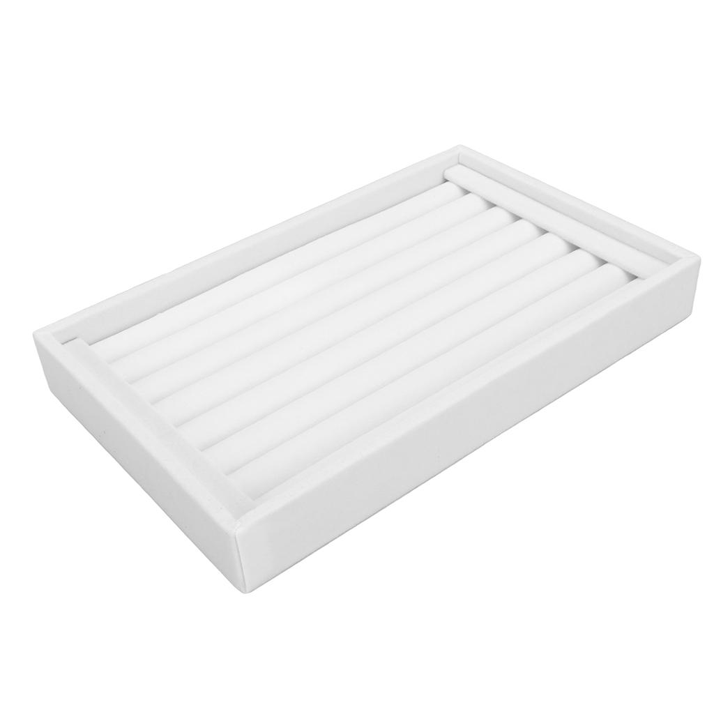 Jewelry Box 7 Slots Velvet Jewellery Holder Storage Display Case for Earring Necklace