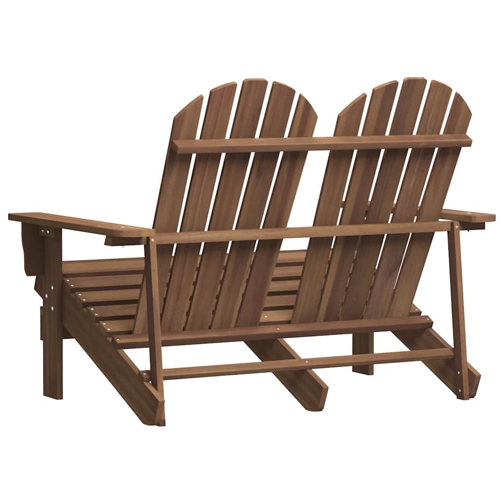 Vidaxl 2-Seater Adirondack Garden Chair, Fir, Brown