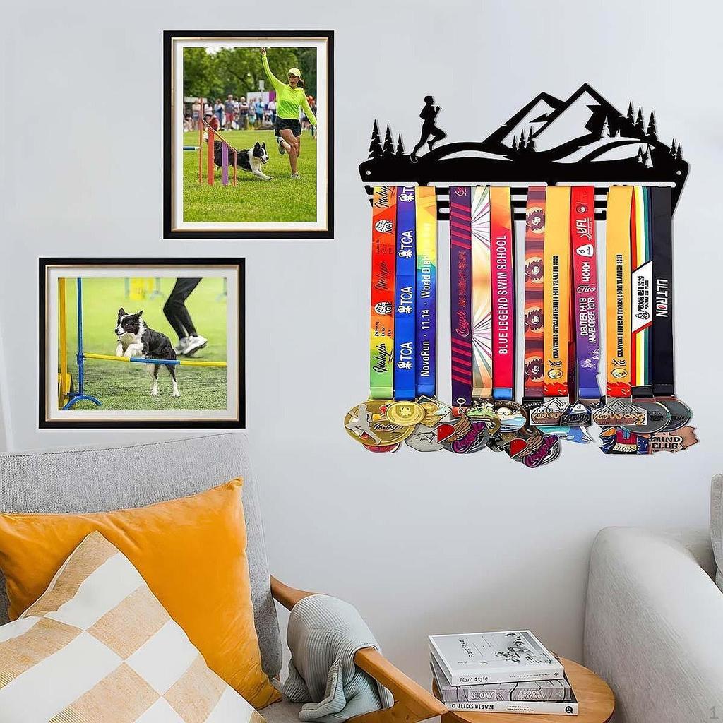 Hanger Holder Organizer Sturdy Black Iron Wall Mounted Shelf Storage Rack