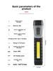 Cordless 90° LED Work Flashlight with Tail Magnet and TYPE-C Rechargeable Plastic Belt