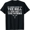 Si te metes con el toro, te llevas los cuernos Camiseta, Divertida Camiseta de Torero Vaquero Rodeo