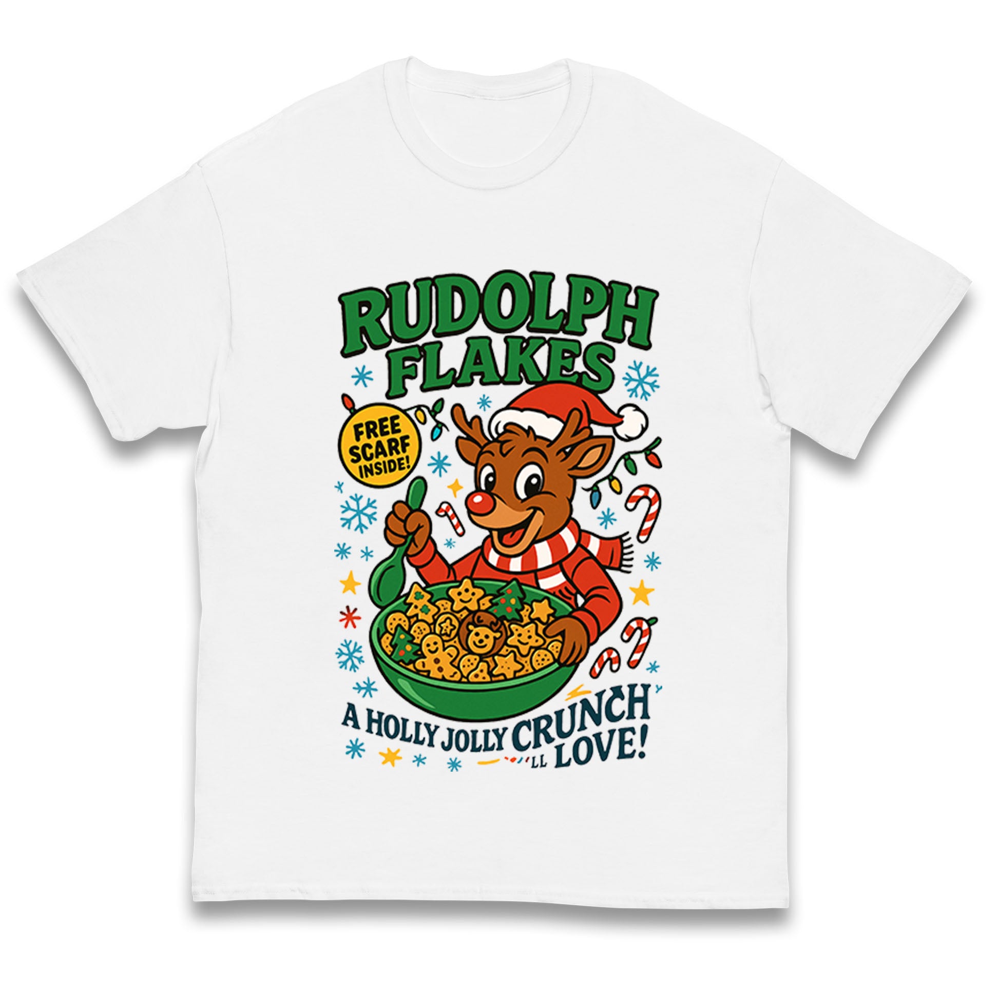 Rudolph Flakes Christmas Kids T Shirt 120