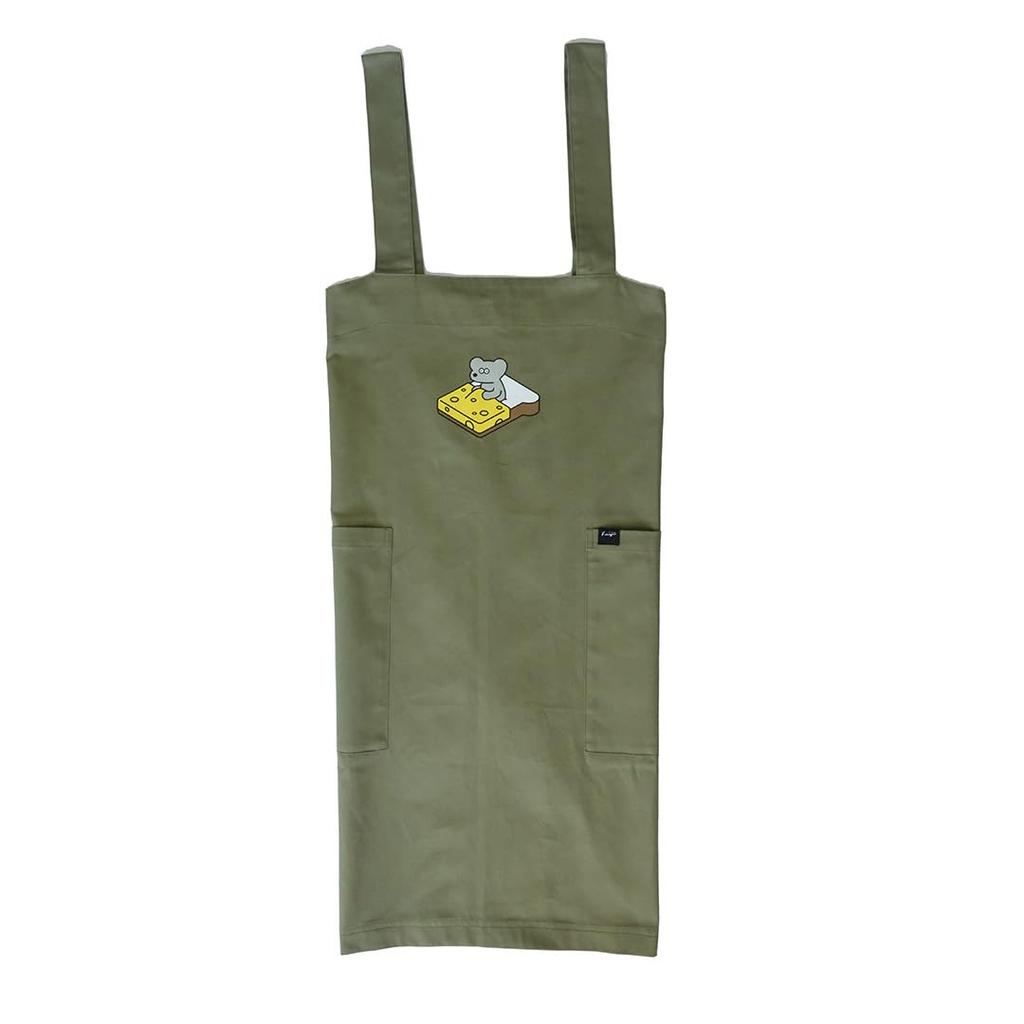ANDY Twill Cloth Khaki Nursery Character Andy the Apron, [Kitchen Goods, Cooking, DIY, Cotton, Cute, Teacher, Kindergarten, Gift, Stylish, Mouse]