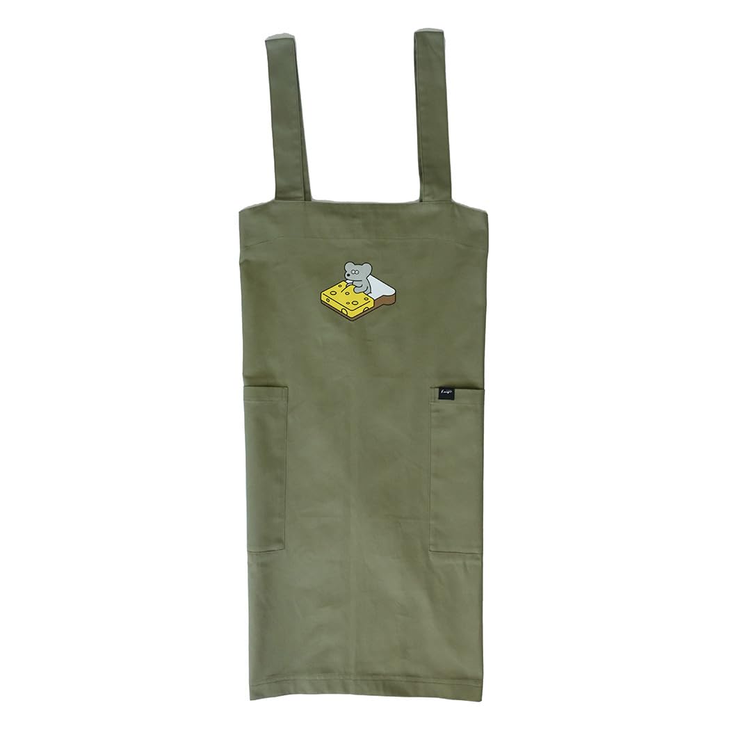 

ANDY Twill Cloth Khaki Nursery Character Andy the Apron, [Kitchen Goods, Cooking, DIY, Cotton, Cute, Teacher, Kindergarten, Gift, Stylish, Mouse]