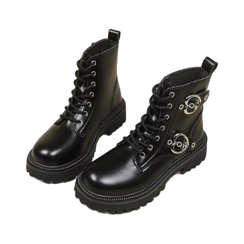 2025 autumn and winter new retro leather short boots platform locomotive Martin boots western tooling boots Chelsea cigarette boots women