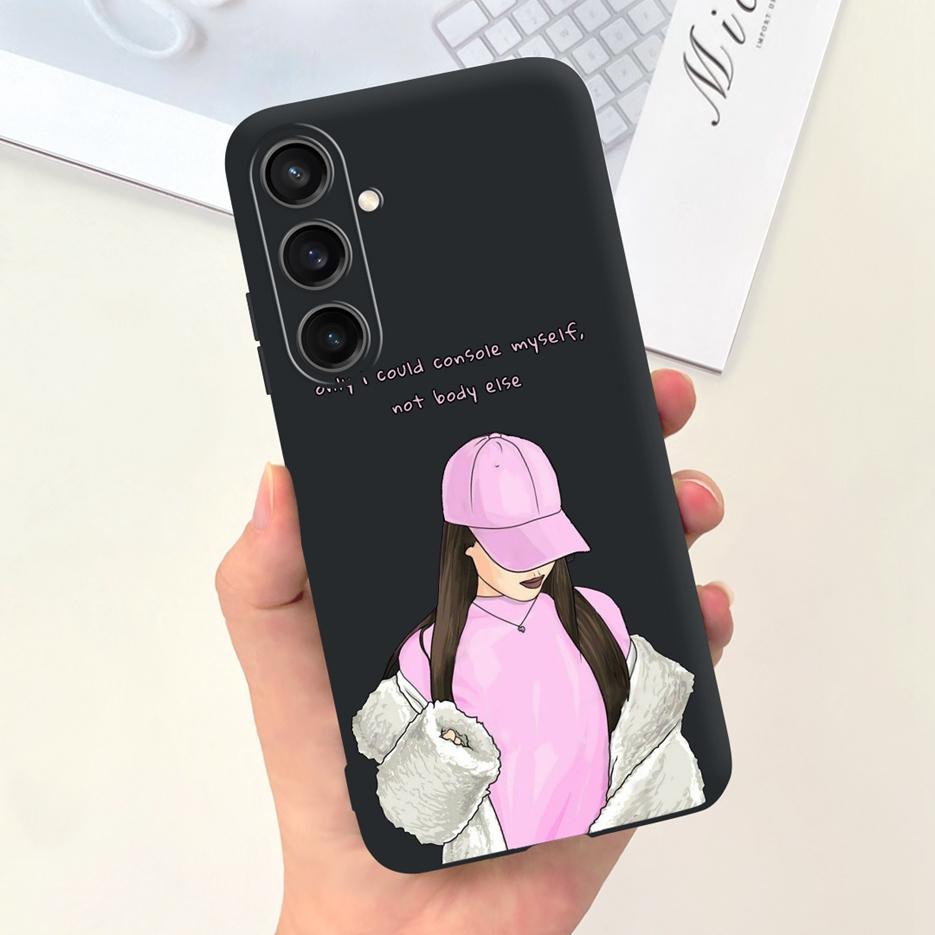 For Samsung Galaxy A55 Case Pretty Cartoon Girls Sunflower Cover Soft TPU Phone Case For Samsung A15 A25 A35 A55 5G Fundas Coque