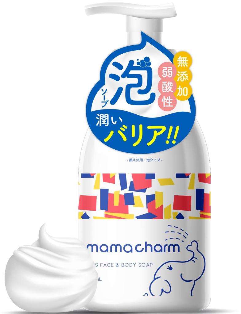 mamacharm baby soap 500ml foam type for the whole body and mildly made in for baby body dry baby products face, acidic, additive-free, fragrance-free,