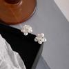 Silver Needle Pearl Flower Ball Earrings - Elegant, Luxury, High-End Summer Jewelry for Women