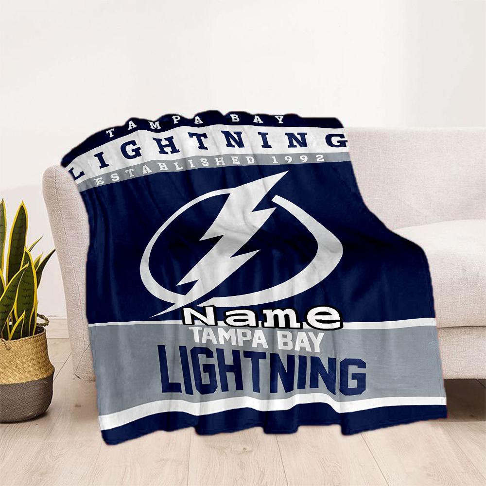 Tampa Bay Fan Gear Customize Text Blanket Multi-purpose Personalized Blanket Comfortable Suitable for Bedding Office Bed Picnics Ideal for All Seasons