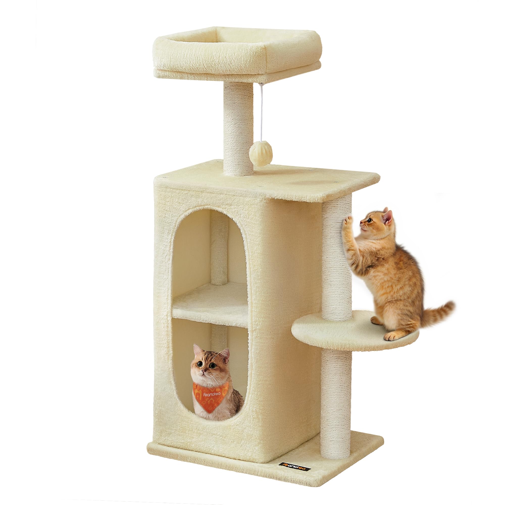 

FEANDREA Cat Popular for Multiple Compact Wide Suitable for Kittens and Older Comes with Scratching Eliminates Lack of 101cm PCT005Y01 Tower, Cats,