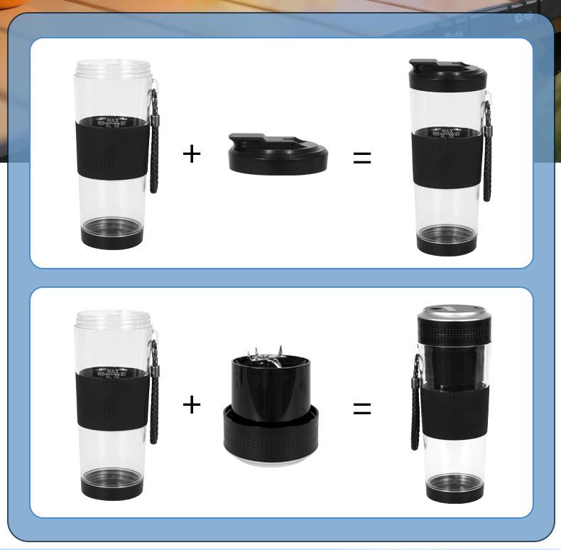 Portable Electric Juicer Cup: Compact Kitchen Blender & Food Processor