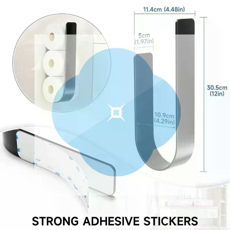 Wall Hanging Toilet Paper Holder Metal Storage Bathroom Paper Holders Suitable 3 Rolls Tissue Rack Space Saving Kitchen U Shaped