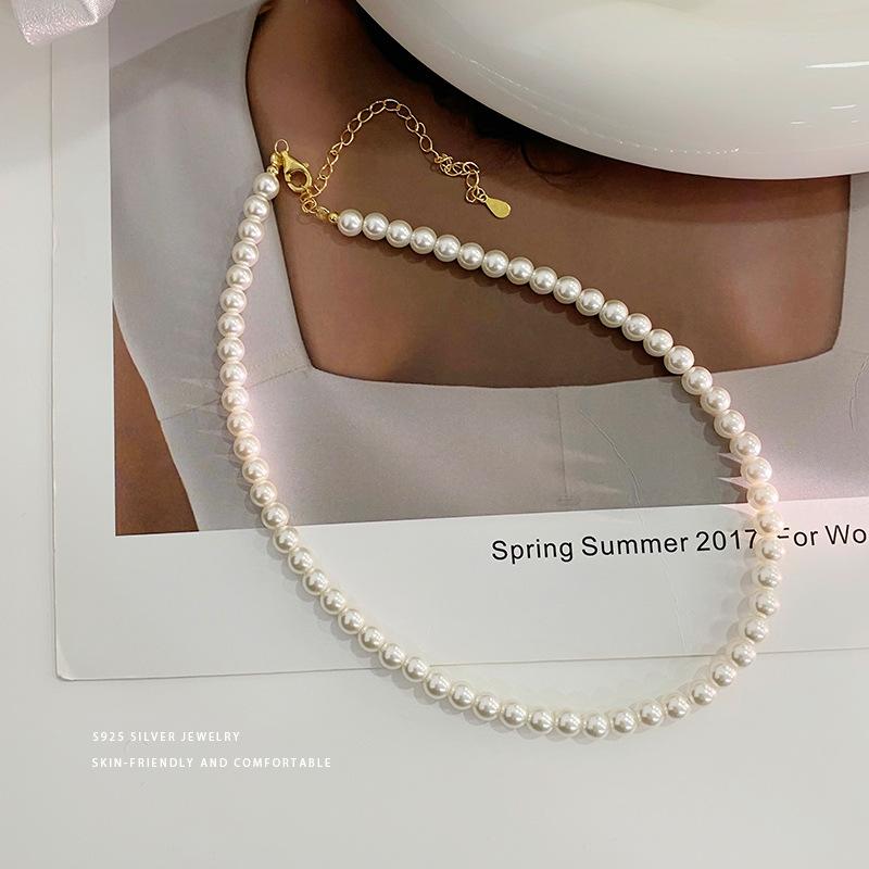 French Pearl Necklace for Women with A Light Luxury and High-end Feel, Simple and Versatile Temperament, Collarbone Chain