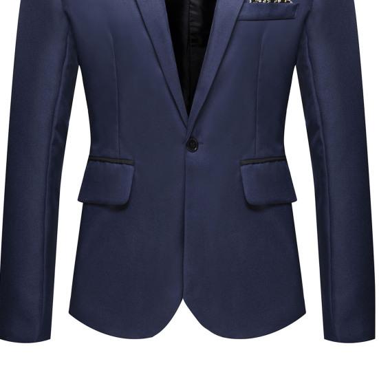 Blazer Casual da Uomo alla Moda con un Bottone e Risvolto, Manica Lunga, Tasca Decorativa, Giacca Completo, Abbigliamento da Lavoro