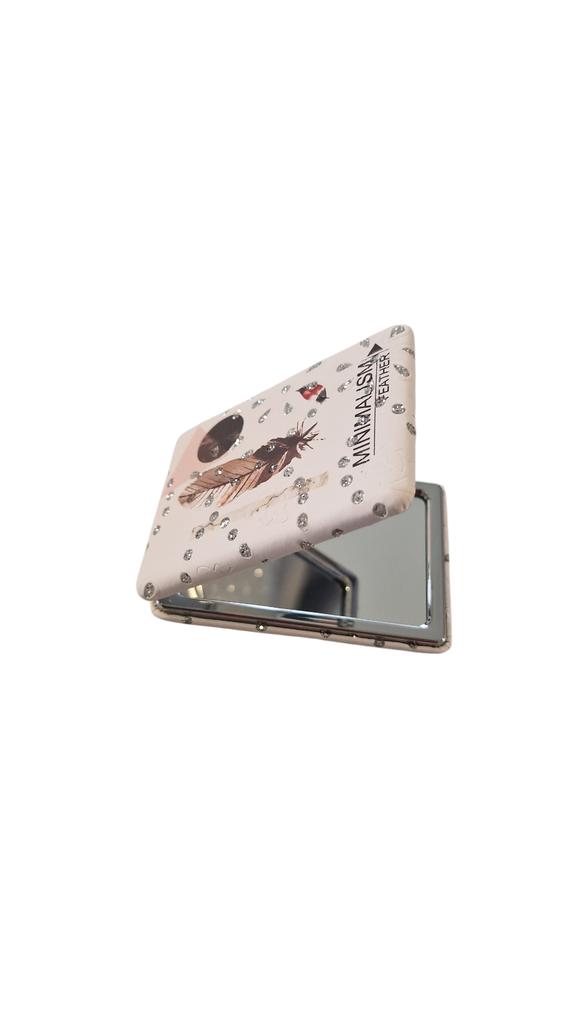 Pocket Mirror For Handbag - Rectangular Compact - White - 1 Piece