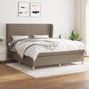 Maison Exclusive - Slatted Bed Base with Taupe Mattress 180x200 Cm Fabric