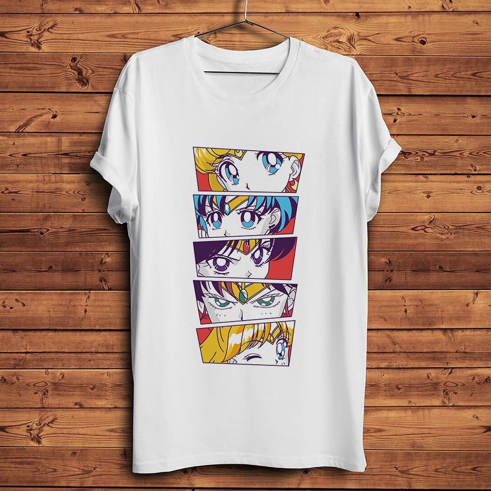 

cute Sailor eyes funny tshirt short sleeve kawaii anime t shirt Unisex white casual tshirt unisex S