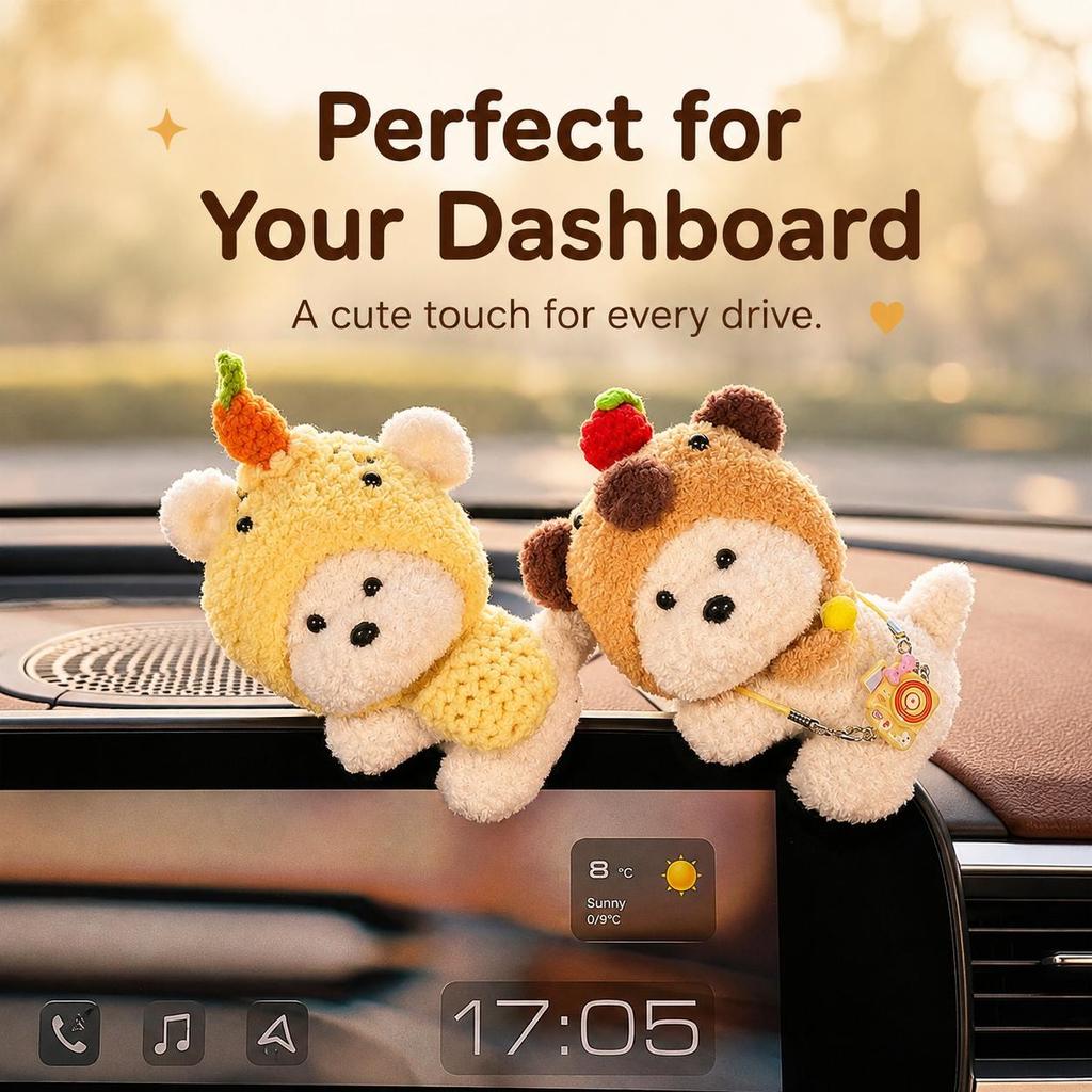 Plush Car Decorations, Cute Animal Dashboard Ornaments, Computer Ornaments