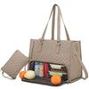 Sophisticated Pu Tote Bag With Inner Divider And Lunch Storage For Daily Commute