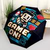 1pc Gamer PixelArt Automatic Open/Close Umbrella with Folding feature Compact Travel Umbrella, Lightweight design, for Commuting087