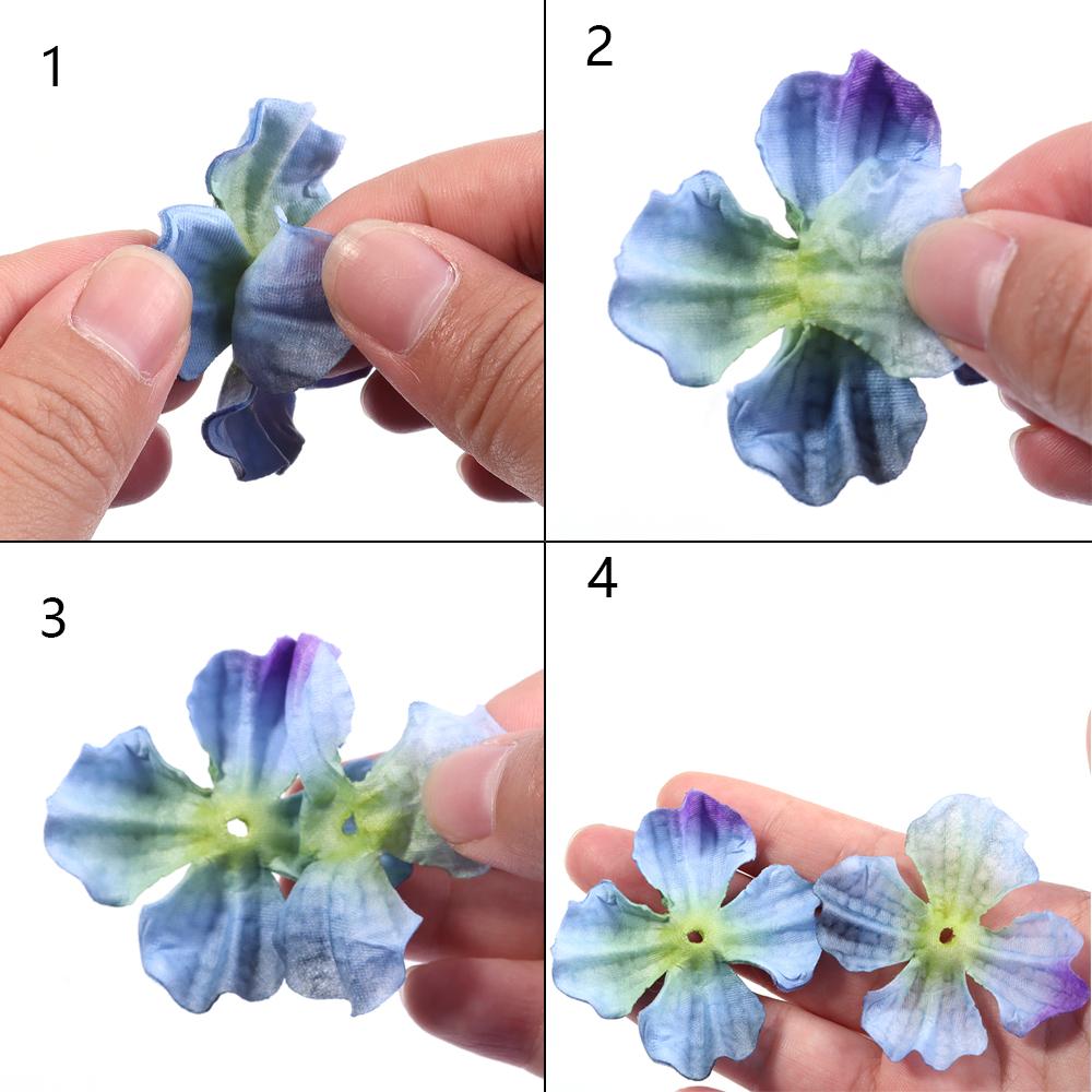 60Pcs Artificial Flower Head for Crafts Headwear Home Wedding Decoration Scrapbooking Clothing Sewing Fake Flowers Accessories