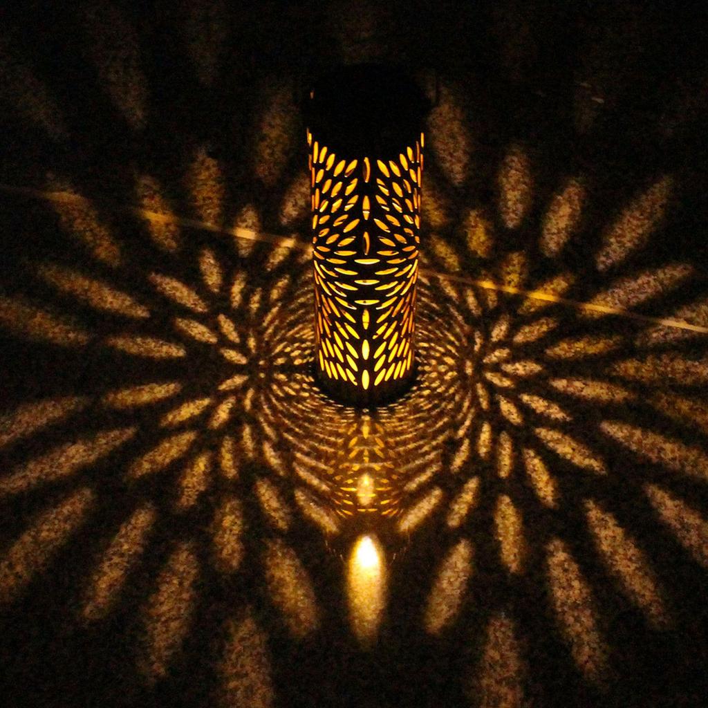 Solar-Powered Iron Lantern: Waterproof Garden Pendant Light for Outdoor Decoration