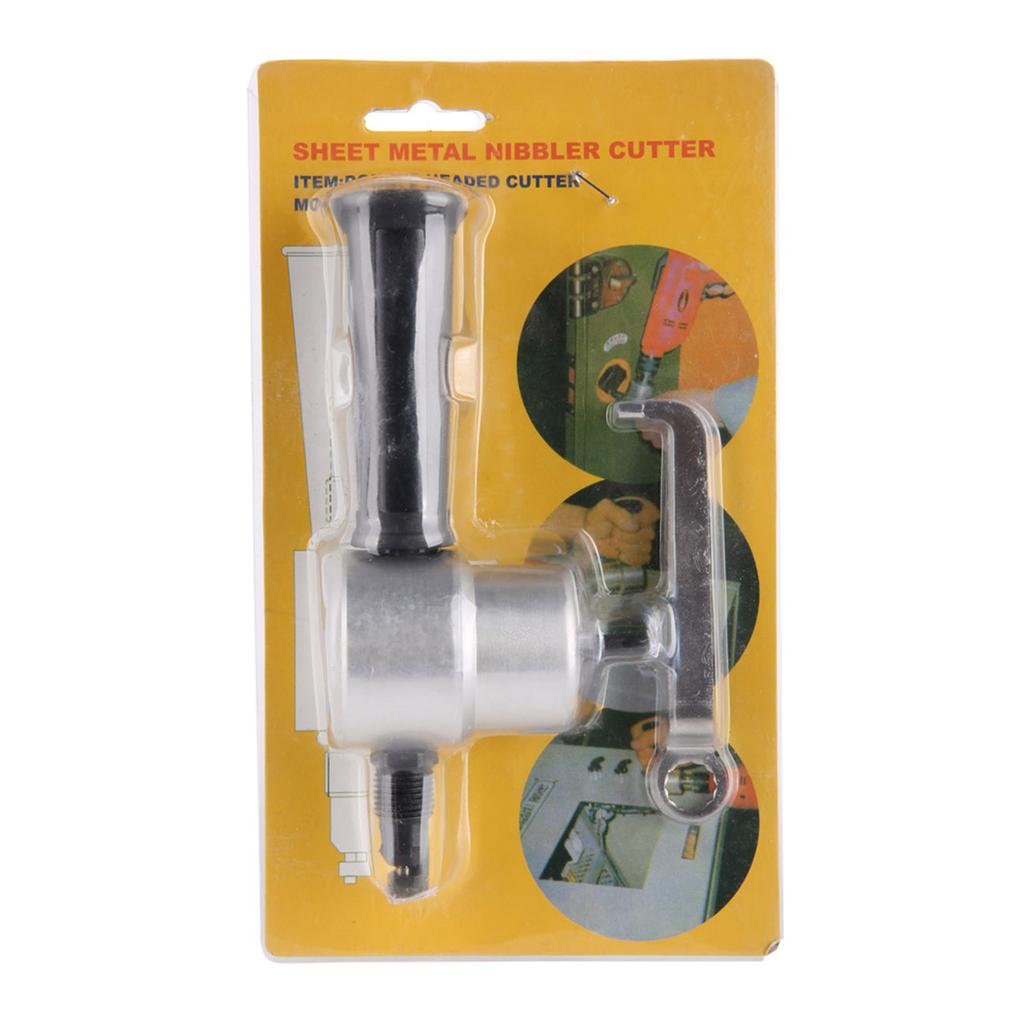 160A Hand Sheet Metal Nibbler Saw Cutter Dual Head Metal Cutting Tool Power Drill Attachment