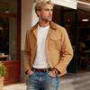 Men's Solid Color Simple Casual Lapel Workwear Style Jacket Spring Autumn  European American Style Casual Outerwear