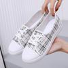 Fashion Woman Footwear Lattice Canvas Shoes for Women Flat Summer Cotton Designer Luxury 2025 New Stylish Casual Comfortable and Elegant