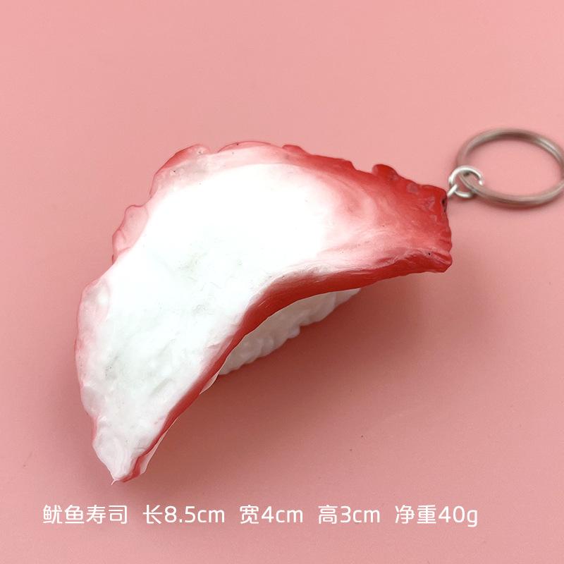 Simulation Fake Sushi Model Keychain Fun Japanese Keychain Rice Ball Salmon Model Sushi Keychain Pendant Food Mold Decoration
