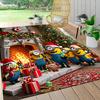 1Pc Christmas Minions Celebration Carpet Rug Soft Washable Antislip Home Living Room Sofa Mats Personalized Christmas Rug