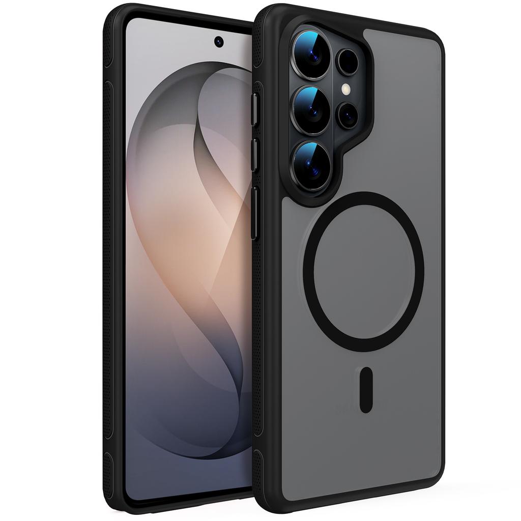 case for Samsung S26 plus ultra Matte skin texture semi transparent Magnetic protective cover Wireless Charging Anti-Fingerprint