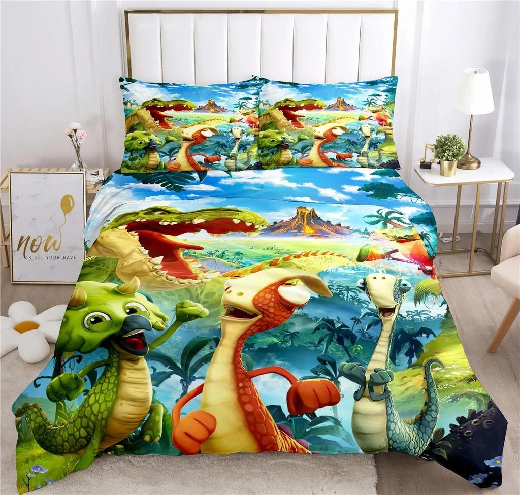 Dinosaur Print 3D Duvet Cover Set Double Full Size Big Bed Size Bedding Set Boy Girl Bedroom Decoration Gift 2/3pcs