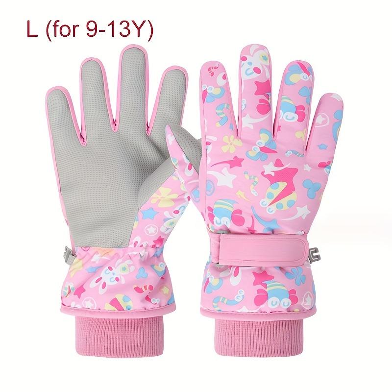 

[Теплі лижні рукавиці] Теплі зимові лижні рукавиці, 1 пара | Рукавиці для ігор у сніжки для хлопчиків та дівчаток, підходять для дітей 4-13 років L (for 9-13Y) рожевий