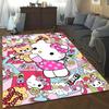 Cute Hello Kitty Cartoon Print Rug, Non-slip and Stain-resistant, Perfect for Bedroom and Living Room Home Decor.