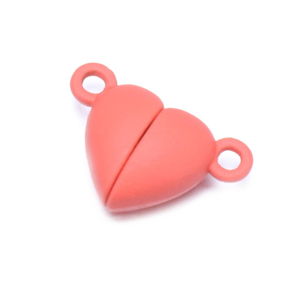 Handmade Charms End Caps Beads Love Heart Couple Bracelet Connected Clasps Magnetic Buckle