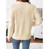 Autumn Round Neck Contrasting Color Heart Jacquard Knitted Sweater for Women's Casual Simple Hollow Out Versatile Sweater