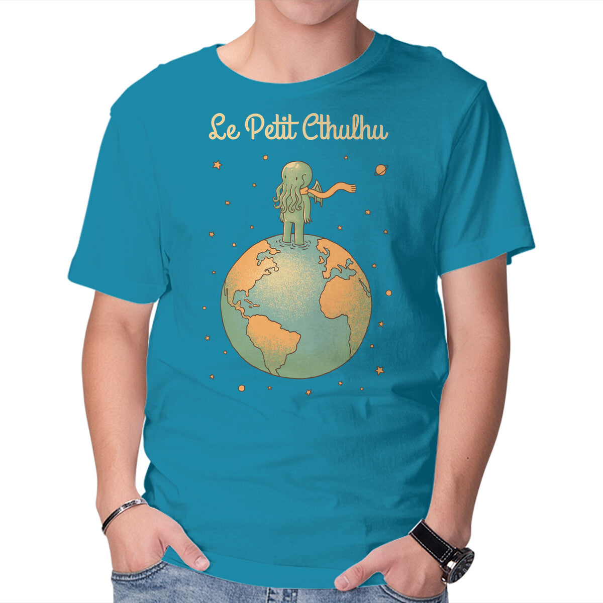 Unisex Crew Neck T-Shirt Le Petit Cthulhu Graphic Short Sleeve Casual Tee M