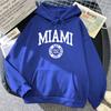 Miami Since 1896 Hanorace cu imprimare cu litere pentru femei Hanorac cu glugă la modă, Hip Hop, Fleece Streetwear Crewneck Multicolor pentru femei