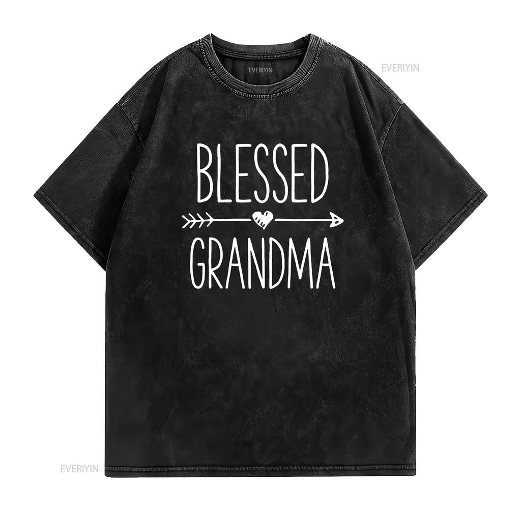 Blessed Grandma T shirt Grandmother Mother Moms Women vintage Washed Stretched Stylish Versatile Soft Slightly Unisex graphic