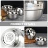 2/4 Paquetes de Tazones de Acero Inoxidable de Doble Pared Aislados para Sopa Servidor Metálico para Plato de Arroz Apto para Lavavajillas Servidor Metálico
