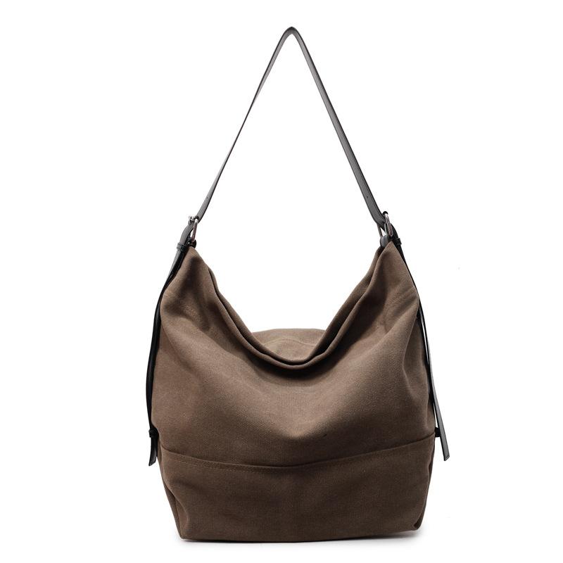 Fashion Large-capacity Bucket Bag Women's New Canvas Learning Class Commuting Shoulder Messenger Bag