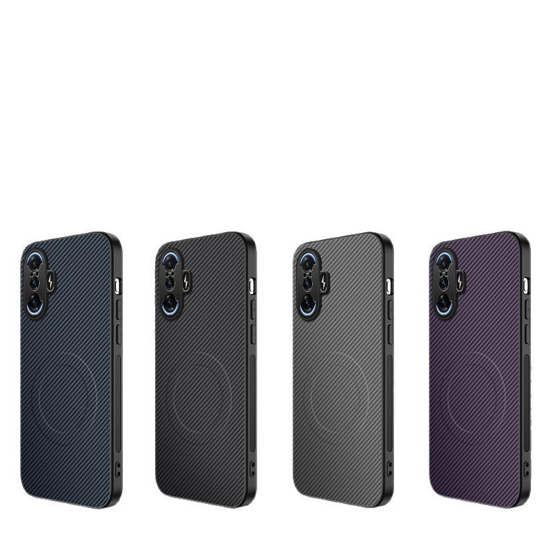 Redmi K40 Gaming Enhanced Carbon Fiber Leather Magsafe Soft Case with Full Lens Coverage