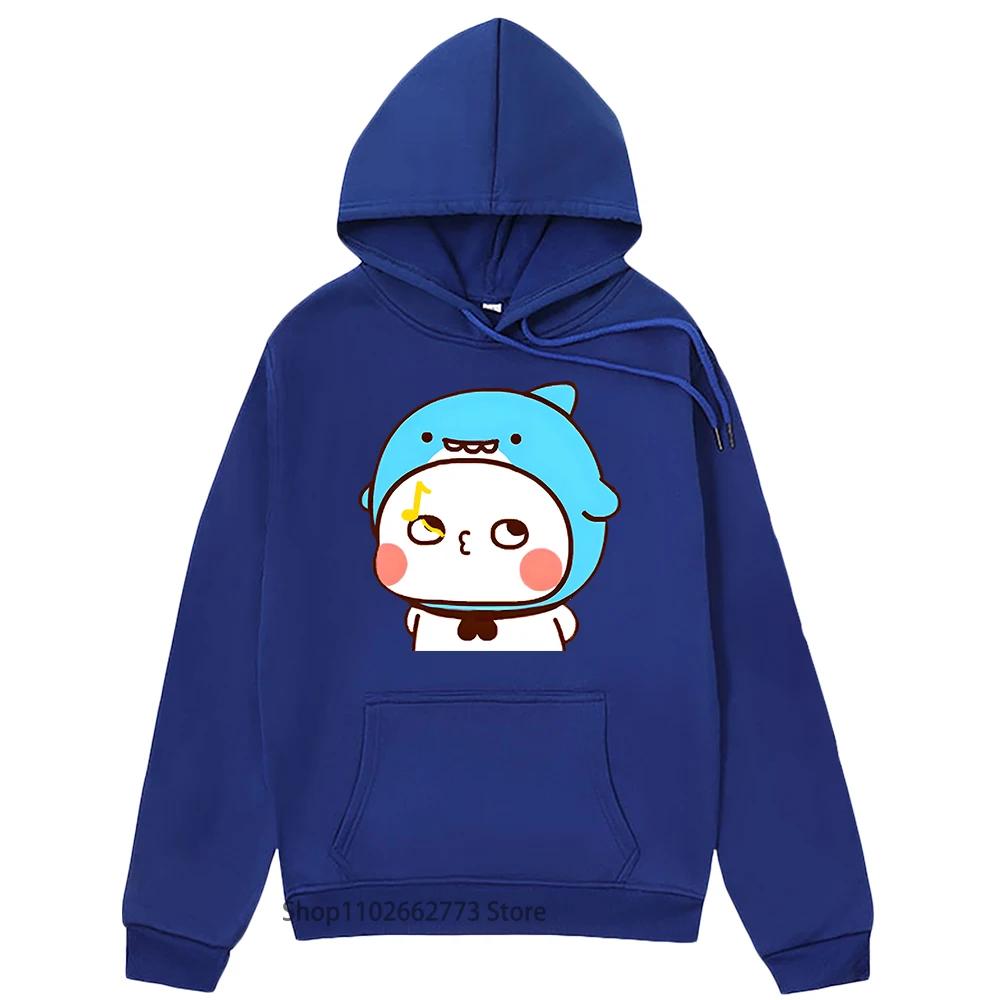 Cute Shark Bubu Is Whistling Sweatshirts Panda Bear Graphic Clothes Women Men Kawaii Cute Pullover Spring Sudadera