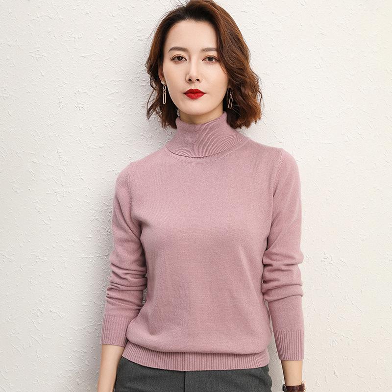 High-collar Women's Knitwear Long-sleeved Short Section Hedging Loose Big Yards Sweater Fall and Winter Fashion Wild Cardigan Bottoming Shirt