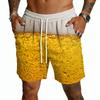 Men Casual Drawstring Shorts Lightweight Quick Dry Five Inch Relaxed Fit with Print Design for Everyday Wear