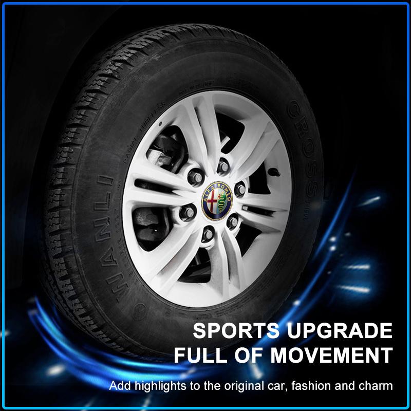 Für Alfa Romeo 147 159 156 Giulietta Giulia Mito Spider Alpha NKopfstütze 4 Stück 60MM Auto Radnabenkappe Auto Zubehör