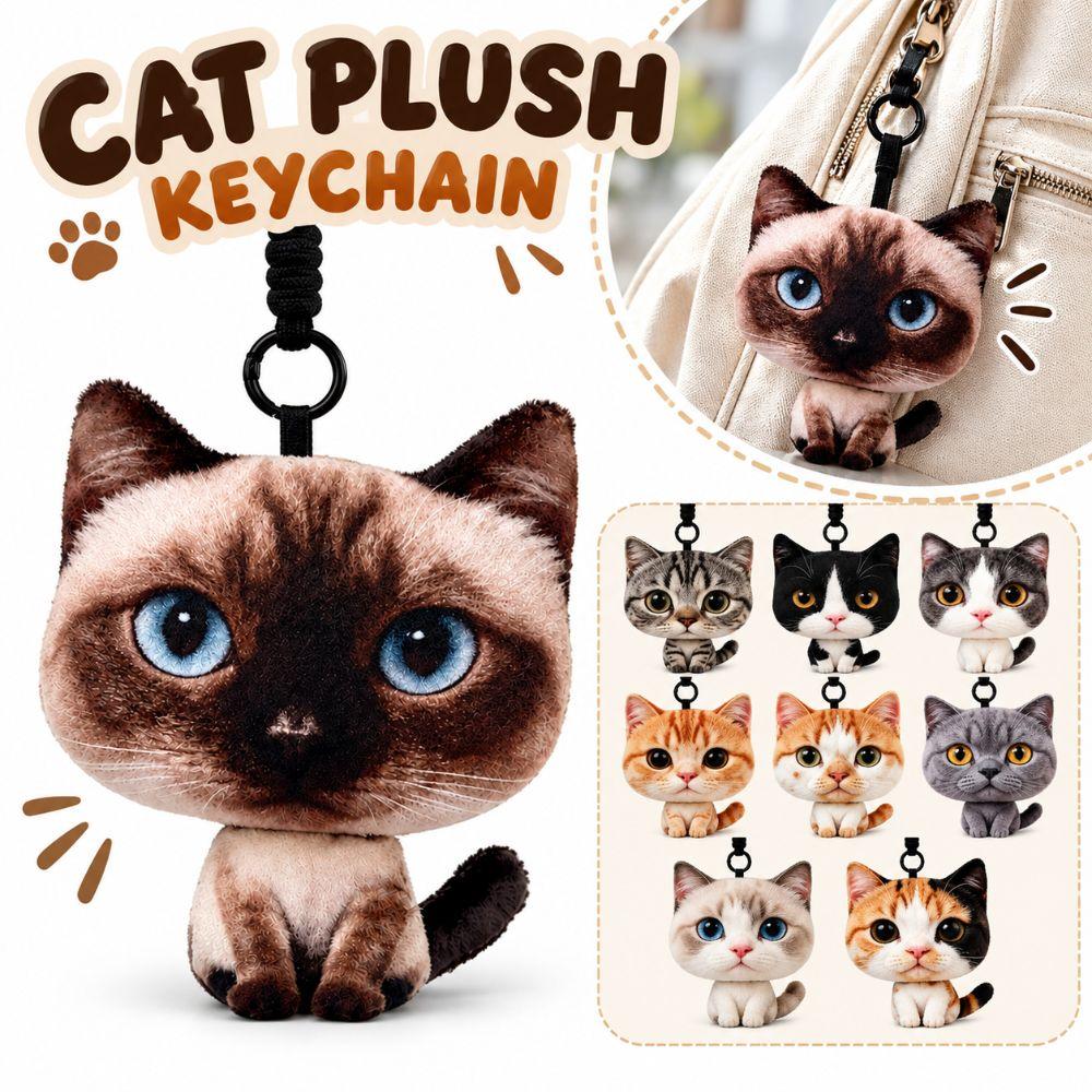 Plush Doll Bag Pendant Cartoon Design Car Key Ring New Cat Plush Doll Keychain  Gifts