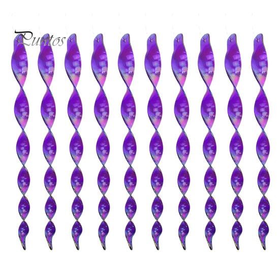 

10 шт., светоотражающие спиральные стержни, отпугиватели птиц, яркие цвета, сверкающие, широко используемые портативные палочки для отпугивания птиц на открытом воздухе, устройство для отпугивания птиц фиолетовый